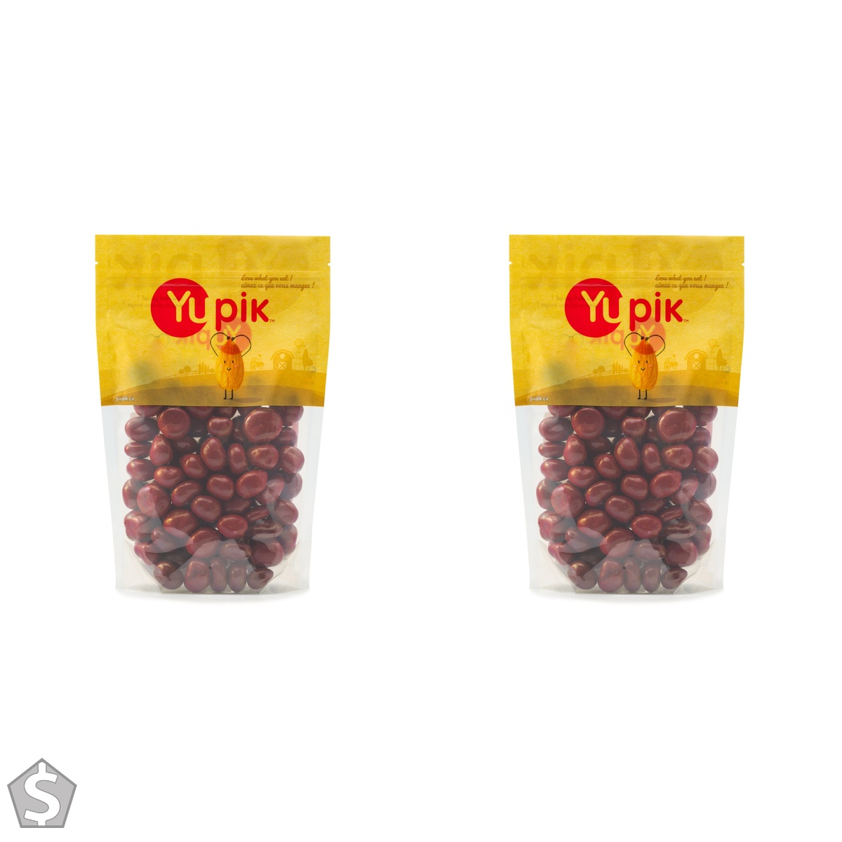 Yupik Milk Chocolate Covered Cherries, 1 kg, Kosher, Dried Fruits, Dried Cherries Dipped in Fine Milk Chocolate, Red Candy Coating (Pack of 2)