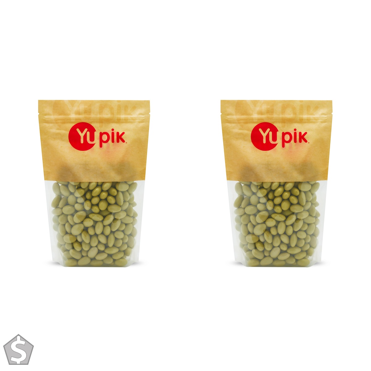 Yupik Matcha Green Tea Almonds, 1 kg, Natural Flavors, Whole Nuts, Almonds Dipped in Matcha Flavored White Chocolate, Sweet Snacks (Pack of 2)