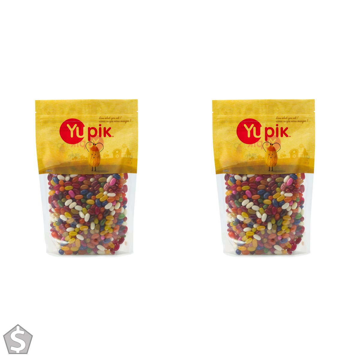 Yupik Assorted Green Beans Jelly Beans, 1 kg, Kosher, Chewy, Multicolored, Natural Colors & Flavors, Classic Candy, Fun & Nostalgic (Pack of 2)