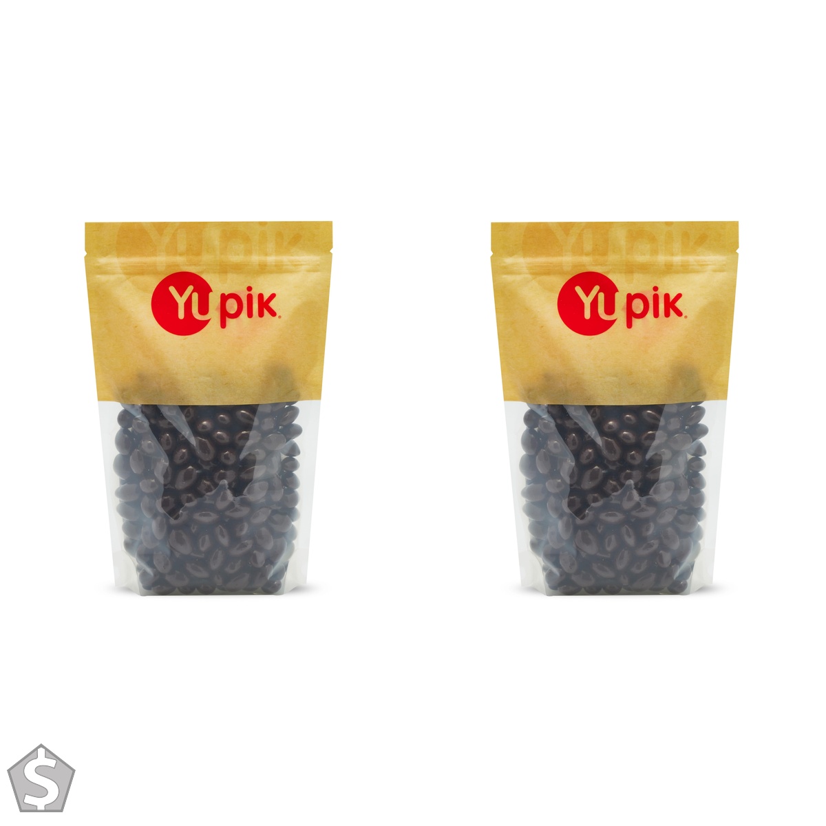 Yupik Sugar Free Dark Chocolate Covered Almonds, 1 kg, Kosher, Whole Nuts, Almonds Dipped in Dark Chocolate, No Sugar Added Snacks (Pack of 2)