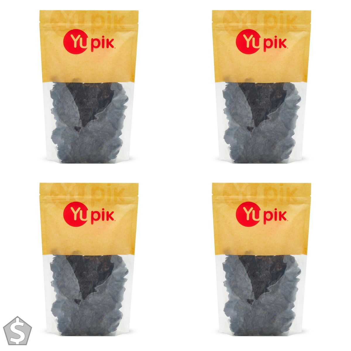 Yupik Pitted Prunes, 1 kg, Gluten-Free, Kosher, Dried Fruits, No Pits, No Added Sugar, Source of Fiber, Healthy Snacks, Ideal for Baking (Pack of 4)