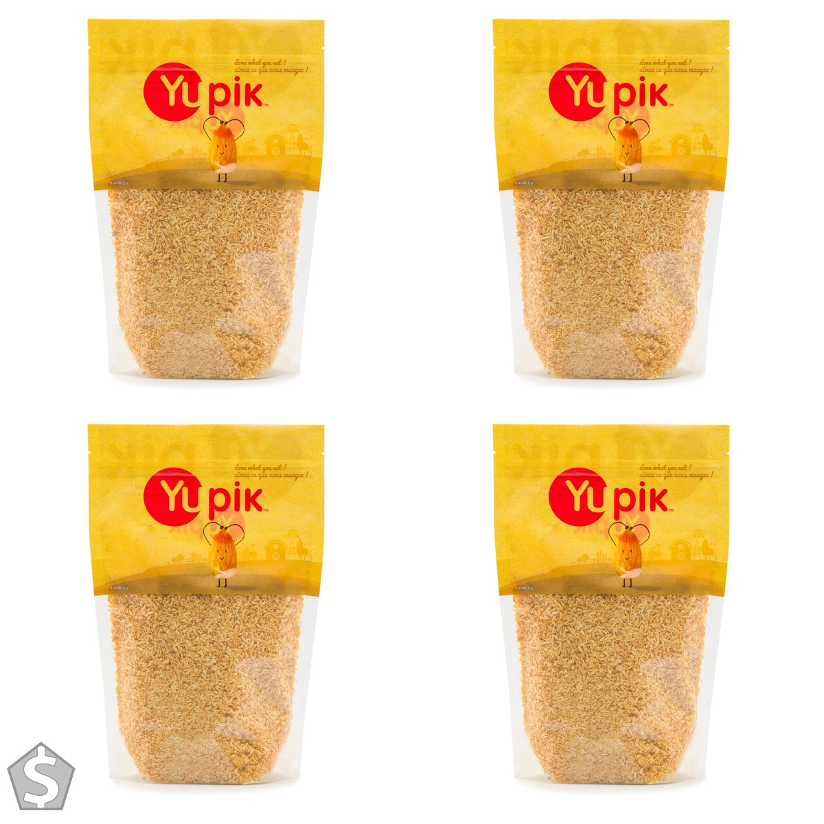 Yupik Toasted Coconut, Shredded, Sweetened, 1 kg, Gluten-Free, Kosher, Vegan, Fine Coconut Flakes, Oil-Free, Source of Fiber, Sweet (Pack of 4)