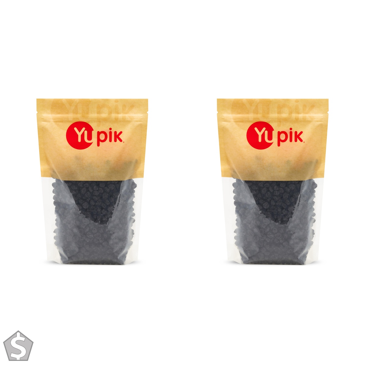 Yupik Dried Blueberries, 1 kg, Gluten-Free, Kosher, Sweet Dried Fruits, Whole Berries, No Sulphites, Source of Fiber & Vitamins, Healthy (Pack of 2)