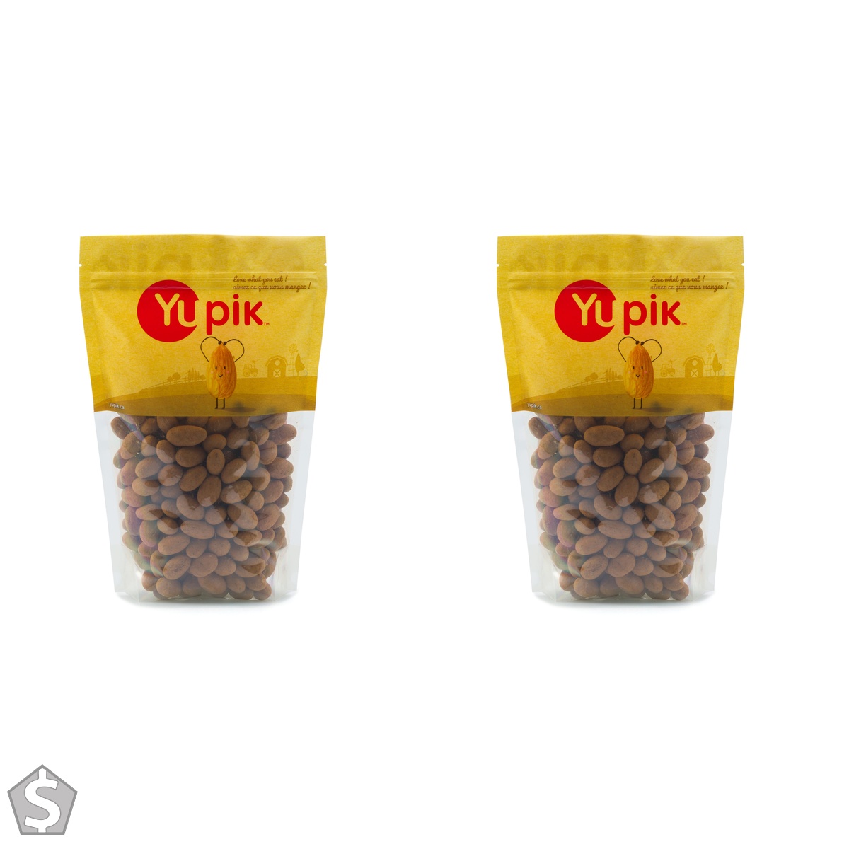 Yupik Cocoa Dusted Milk Chocolate Covered Almonds, 1 kg, Kosher, Whole Nuts, Almonds Dipped in Fine Milk Chocolate, Cocoa Powder Coating (Pack of 2)