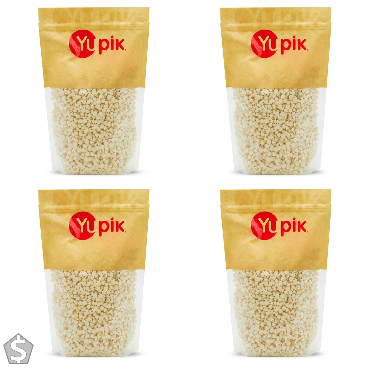 Yupik Yogurt Chips, 1 kg, Gluten-Free, Kosher, Yogurt Bites, Yogurt Dips, Sweet Creamy Flavor, Off-White, Melts Smoothly, Ideal for (Pack of 4)