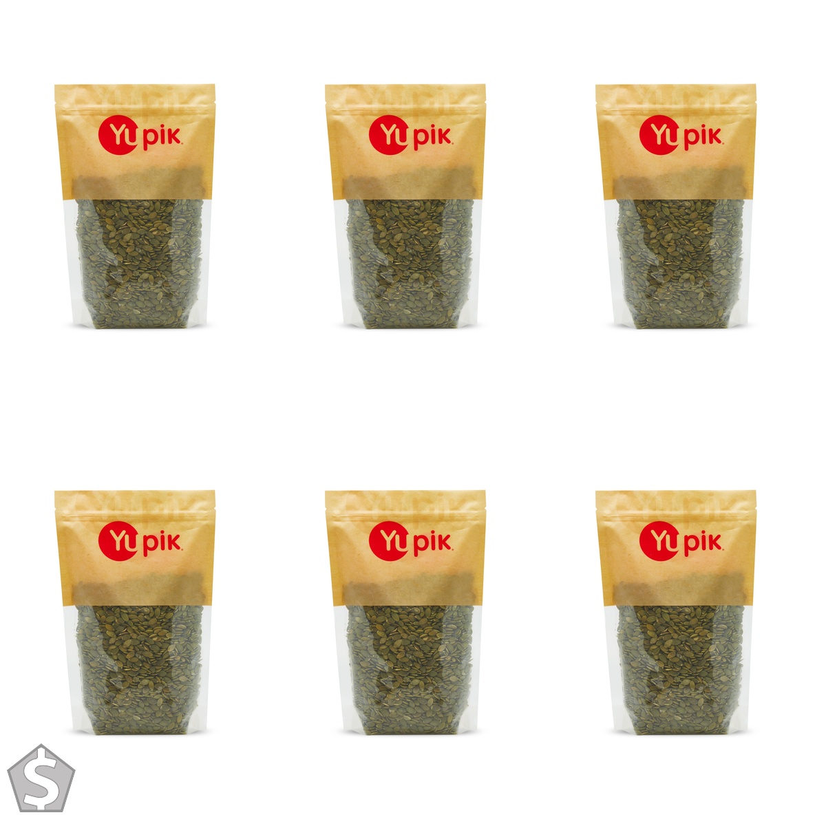 Yupik Raw Pumpkin Seeds, No Shell, 450 g, GMO-Free, Gluten-Free, Kosher, Shelled Pepitas, Salt-Free, Oil-Free, Plant-Based Protein (Pack of 6)