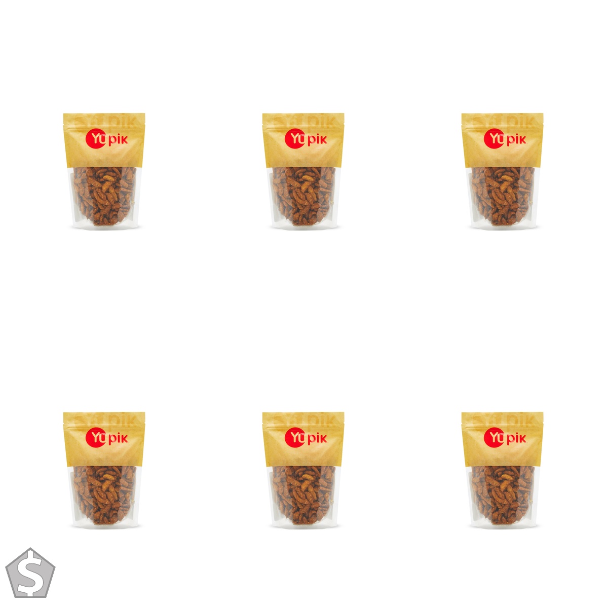 Yupik Sesame Sticks Onion & Poppy, 400 g, Vegan Snack, Kosher, Low-Calorie, Cholesterol-Free, Sugar-Free, Source of Protein & Fiber (Pack of 6)