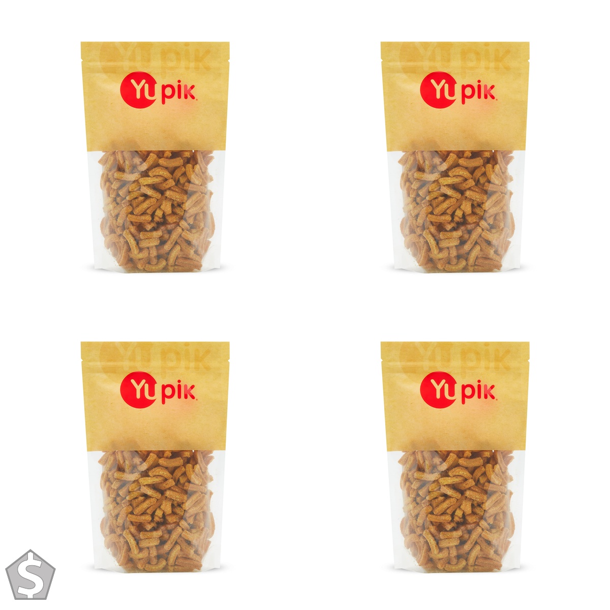 Yupik SOYA Sticks Honey & Mustard, 400 g, Kosher, Non-GMO, Crunchy Snack with Savoury Flavour, Low-Calorie, Cholesterol-Free, High in (Pack of 4)