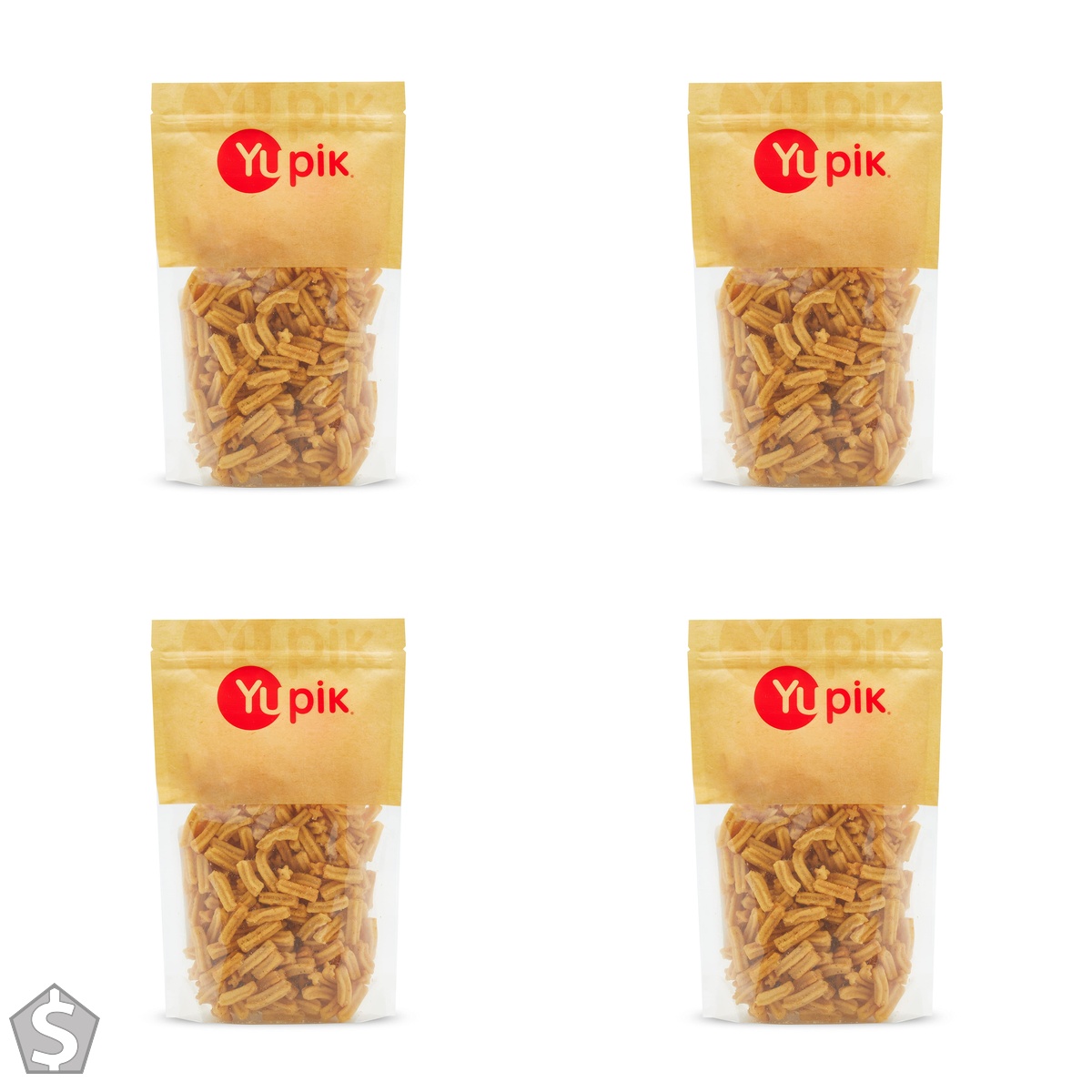 Yupik SOYA Sticks Sour Cream, 400 g, Non-GMO, Crunchy Snack, Low-Calorie, Cholesterol-Free, High in Fiber & Iron, Savoury Flavour (Pack of 4)