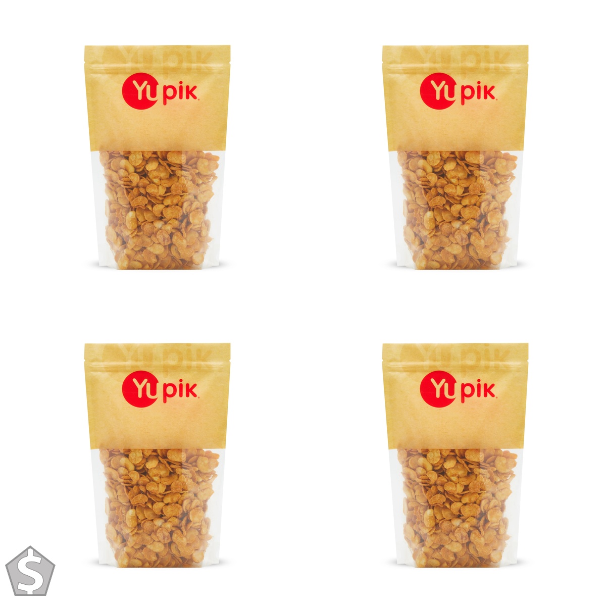 Yupik Roasted Salted Broad Beans BBQ, 450 g, High Protein & Fiber, Vegan, Gluten-Free, Kosher Snack, Low-Calorie, Perfect for Snacking (Pack of 4)