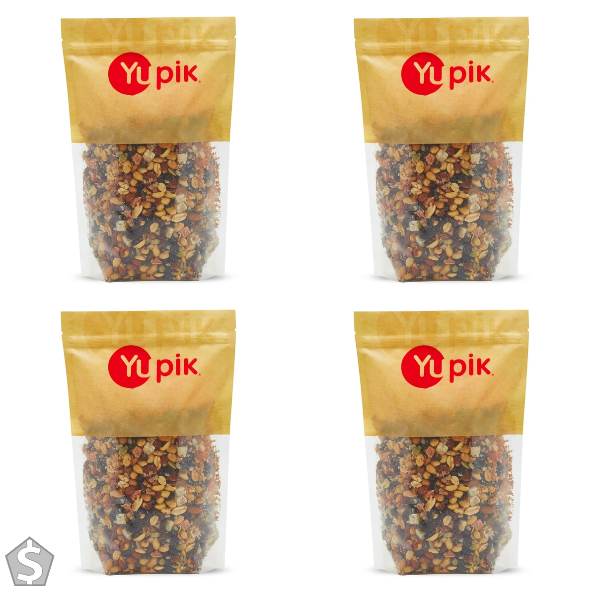 Yupik Trail Mix, 1kg, A Blend of Peanuts, Raisins, Sunflower Seeds, Pineapples, Papaya, Raisins, Pumpkin Seeds & Almonds, Kosher, Vegan (Pack of 4)
