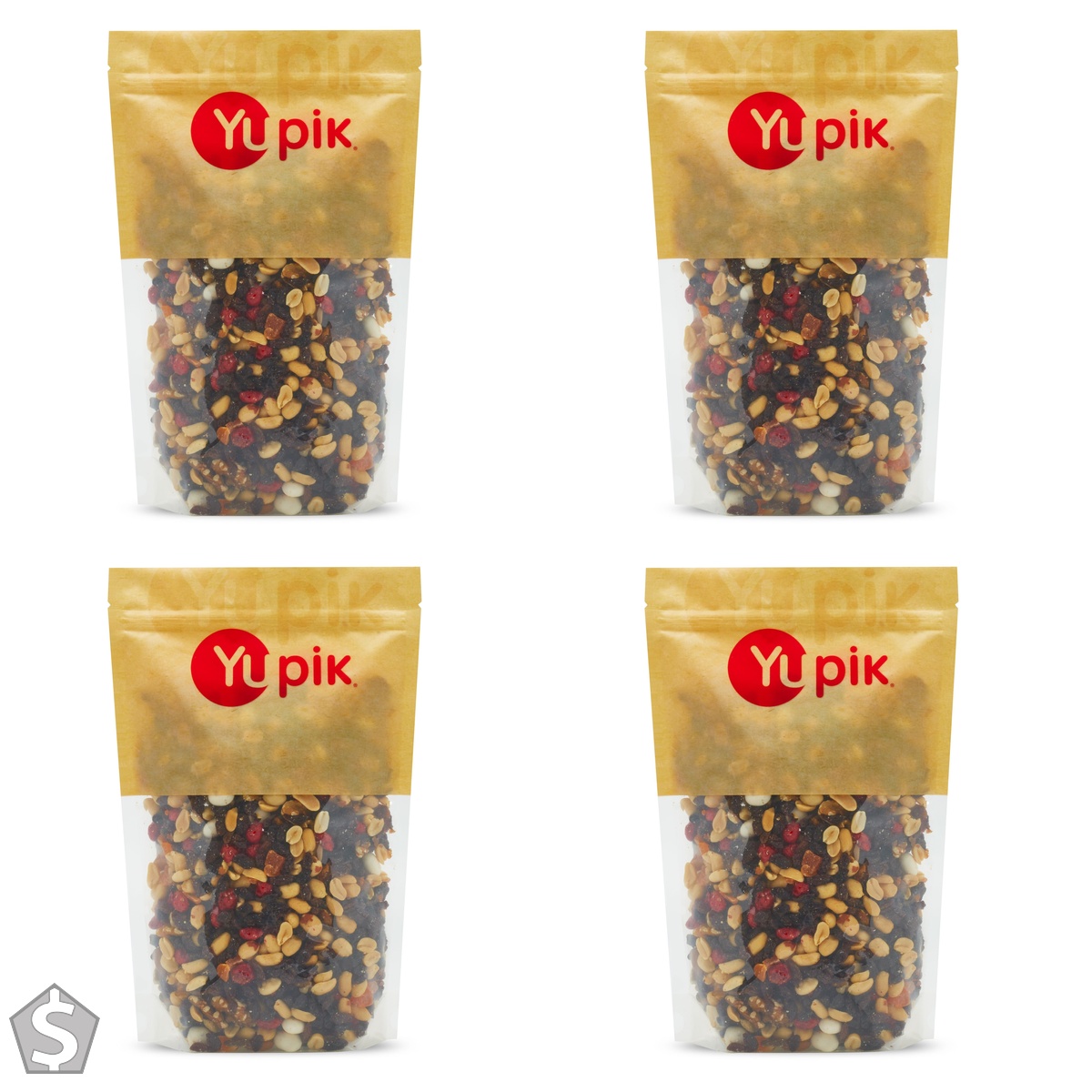 Yupik Camp Mix, 1kg, A Blend of Raisins, Papaya, Almonds, Walnuts & Yogurt Peanuts, Cholesterol Free, Kosher, Perfect for Snacking (Pack of 4)