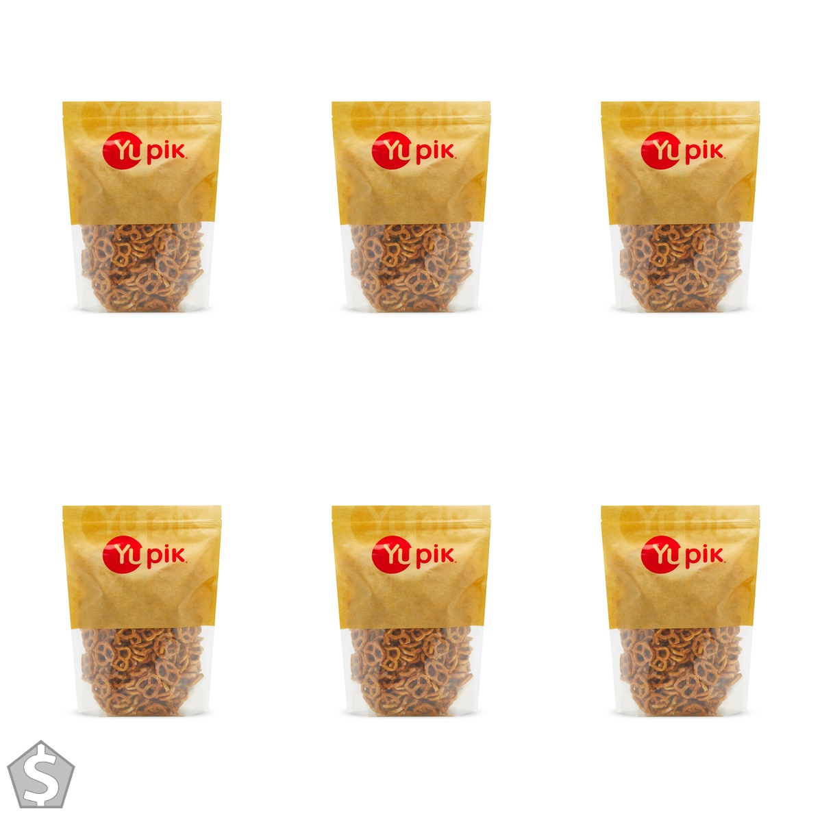 Yupik Unsalted Mini Q Pretzels, 450 g, Vegan Crunchy Snack, Cholesterol-Free & Low-Fat, Perfect for Snacking, Picnics & Baking 450.0 g (Pack of 6)