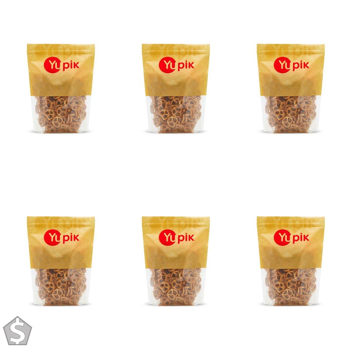 Yupik Salted Mini Q Pretzels, 450 g, Crunchy Vegan Snack, Low-Fat & Cholesterol-Free, Perfect for Snacking, Picnics & Baking 450 g (Pack of 6)