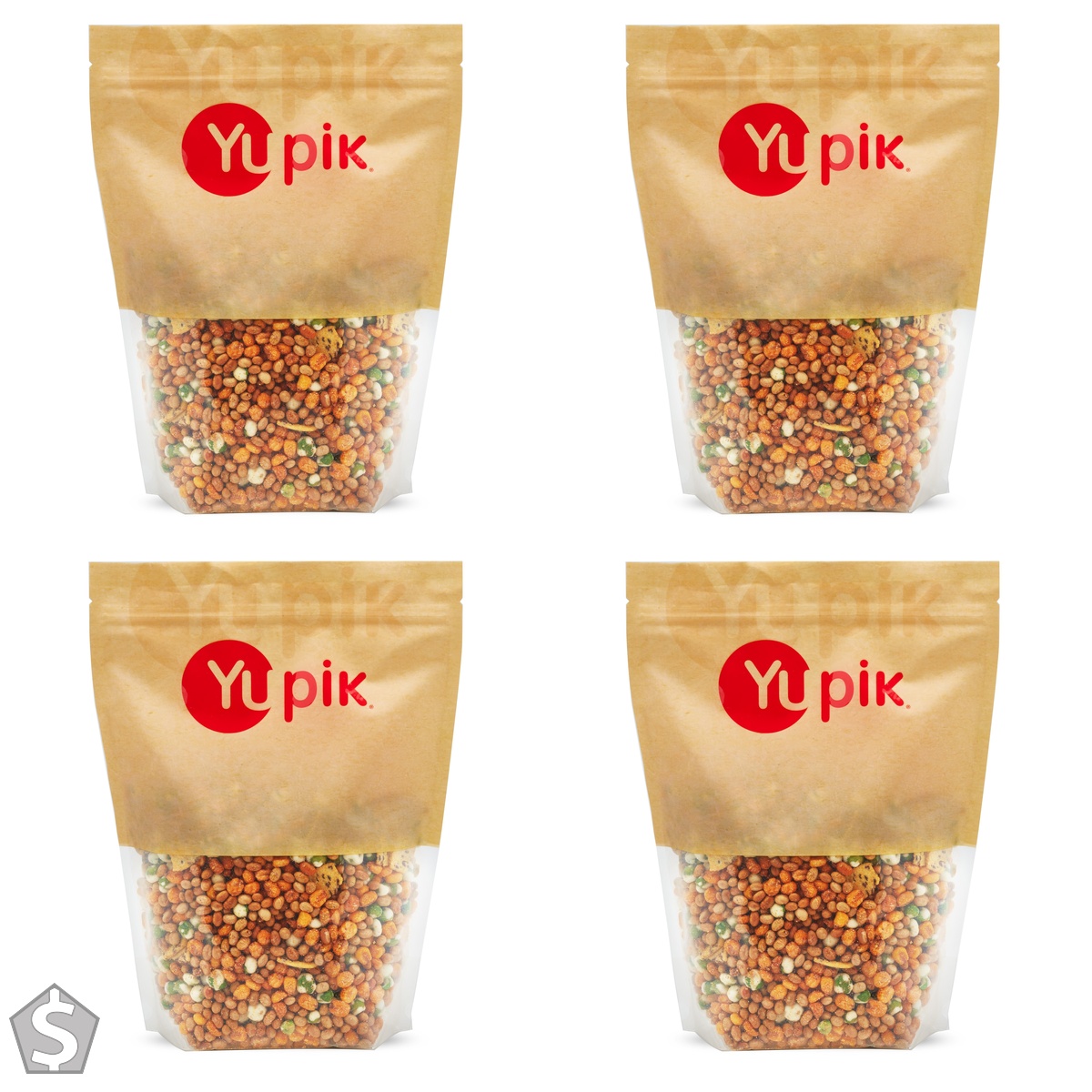 Yupik Spicy Joe Mix, 1kg, A Blend of Soy Beans, Toasted Corns, Wasabi Peas & Sesame Sticks, Cholesterol Free, Perfect for Snacking 1 kg (Pack of 4)