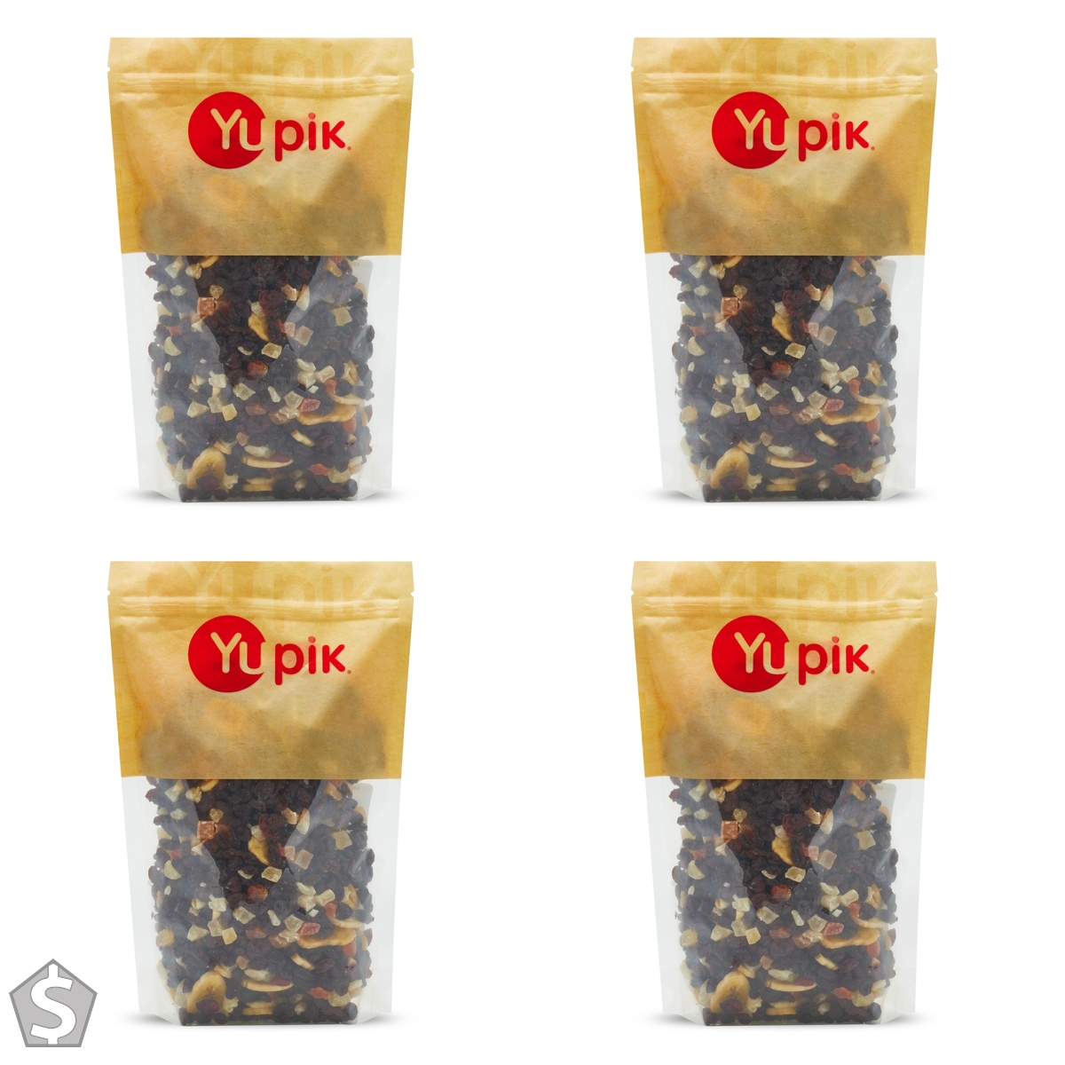 Yupik Fruit Blast Mix, 1kg, A Blend of Raisin, Pineapple, Bananas, Papaya & Cranberries, Vegan, Kosher, Cholesterol Free, Sulphite Free (Pack of 4)