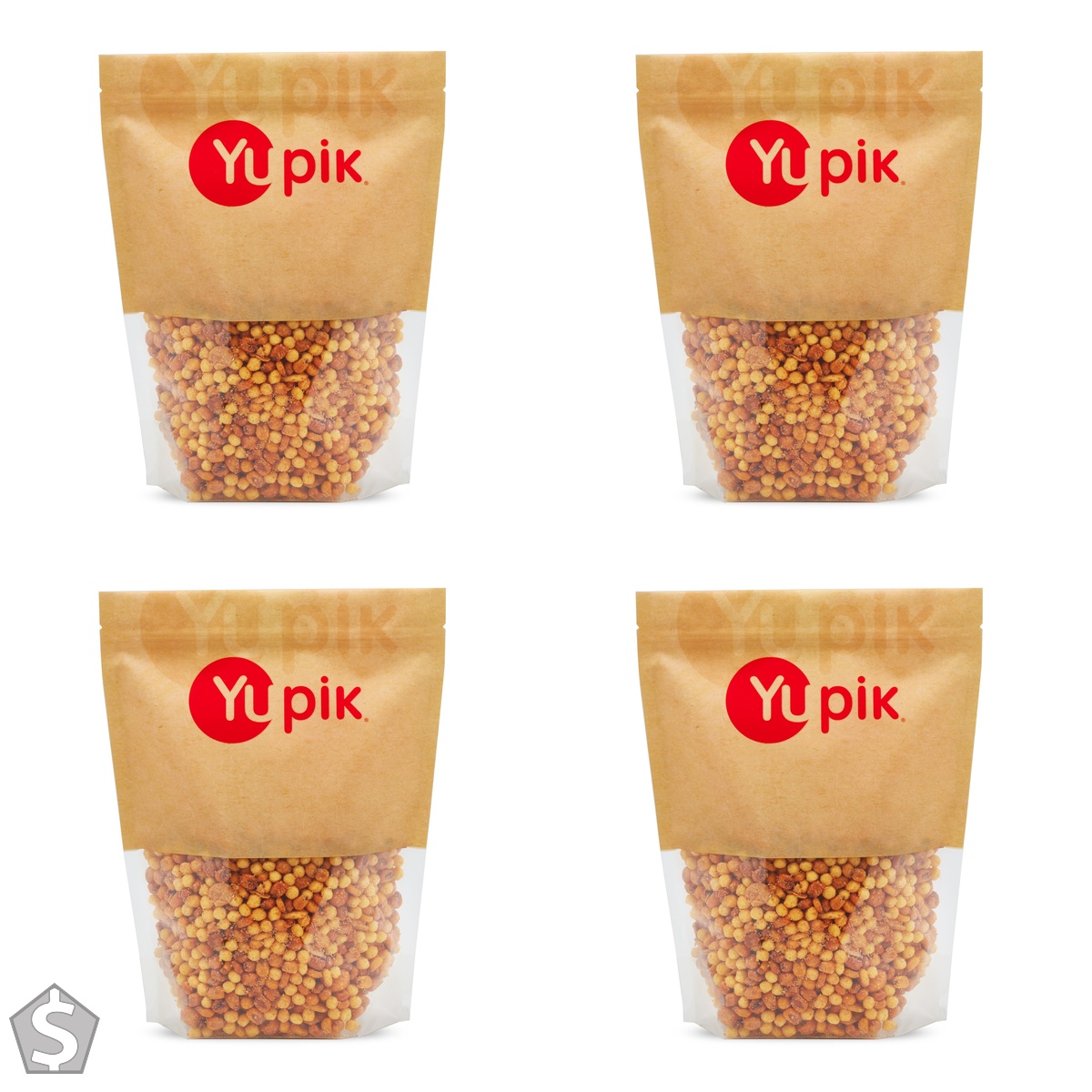 Yupik Spicy BBQ Corn Mix, 1kg, A Blend of Corn Nuts & Broad Beans, Gluten Free, Cholesterol Free, High in Fiber, Perfect for Snacking 1 kg (Pack of 4)
