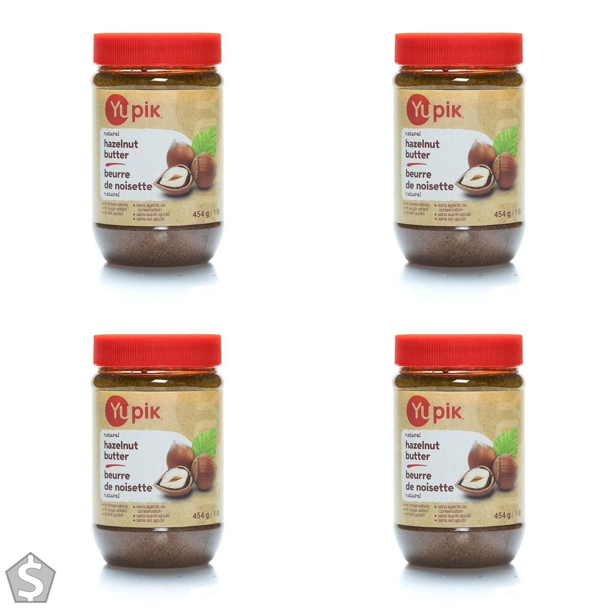 Yupik Natural Hazelnut Butter, 454 g, Kosher, Gluten-Free, Creamy Nut Butter, Only Hazelnuts, No Added Sugar, No Additives, Decadent (Pack of 4)