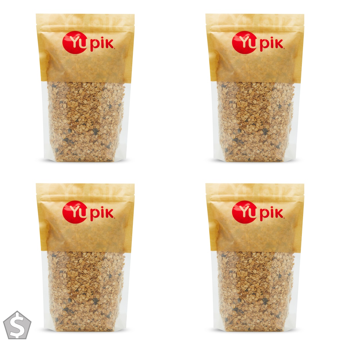 Yupik Breakfast Cereal, 1 kg, Kosher, Salt-Free, Blend of Rolled Oats, Sultana Raisins, Currants, Sunflower Seeds, Dried Apricots, Dried (Pack of 4)