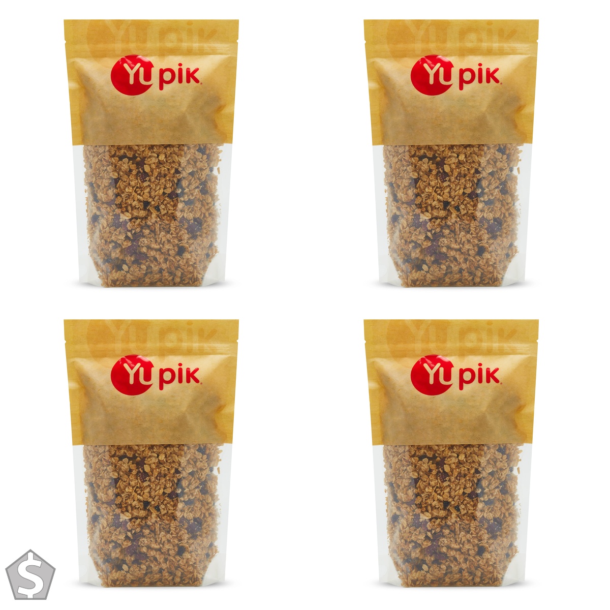 Yupik Chunky Berry Patch Cereal, 1 kg, Kosher, Oats, Currants, Cranberries, Lightly Sweetened with Honey, Low-Calorie, High in Fiber & (Pack of 4)