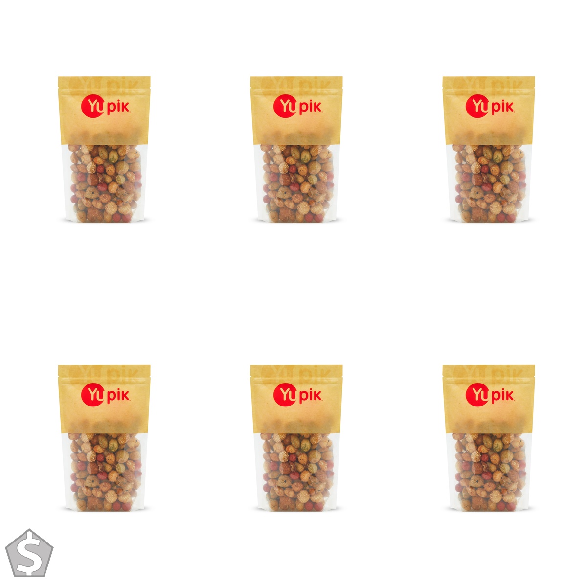 Yupik Japan Mix, 450 g, A Blend of Crackers Coated Peanuts, Non-GMO, Cholesterol Free, Ideal for Snacking & Salad Topping 0.45 g (Pack of 6)