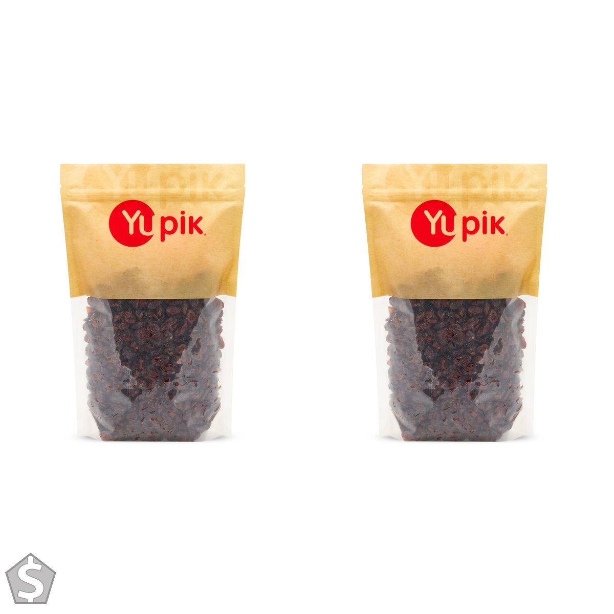 Yupik Cranberries Apple Juice Infused, 1 kg, Gluten-Free, Kosher, Vegan, Dried Fruits, No Added Sugar, Plump & Chewy, Source of Fiber (Pack of 2)