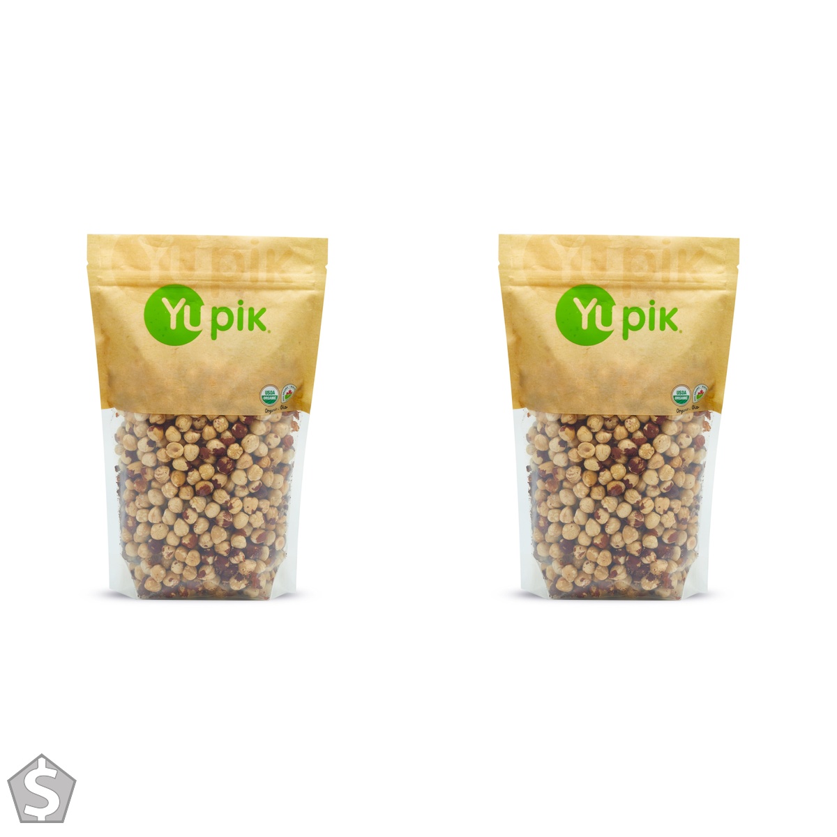 Yupik Organic Dry Roasted Hazelnuts, 1 kg, Gluten-Free, Non-GMO, Kosher, Vegan, Filberts, Whole Nuts with Skins, Unsalted, Lightly (Pack of 2)