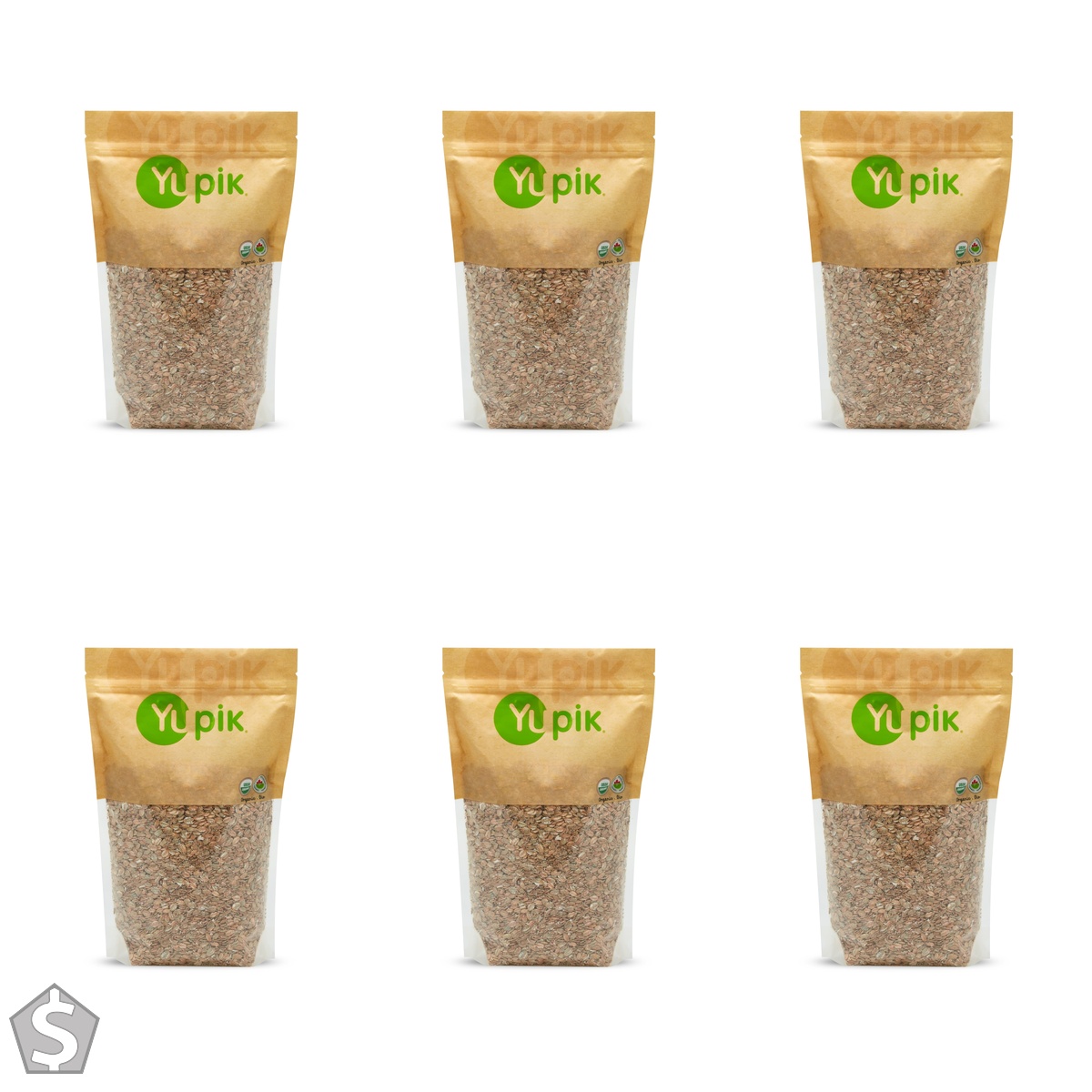 Yupik Organic Rye Flakes, 1 kg, Non-GMO, Vegan, Kosher, Raw, Made from Raw Whole Grains, Steamed, Rolled, & Lightly Roasted Flakes (Pack of 6)