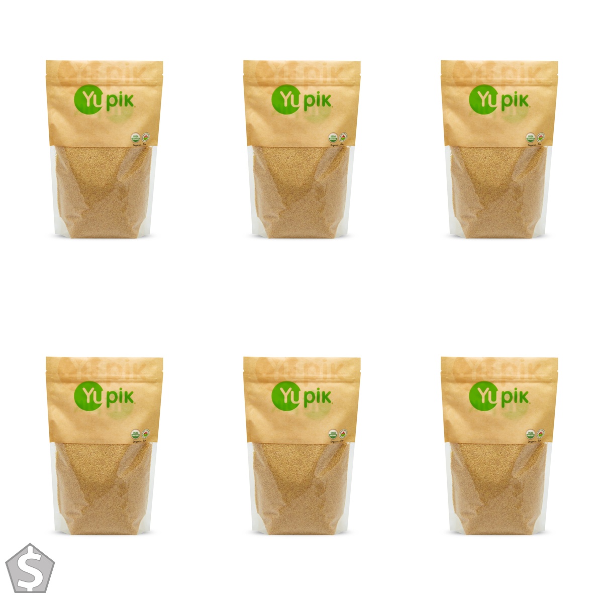 Yupik Organic Bulgur Fine, 1kg, Vegan, Kosher, USDA Certified, Nutty Flavor, Perfect for Savory & Sweet Recipes 1 kg (Pack of 6)