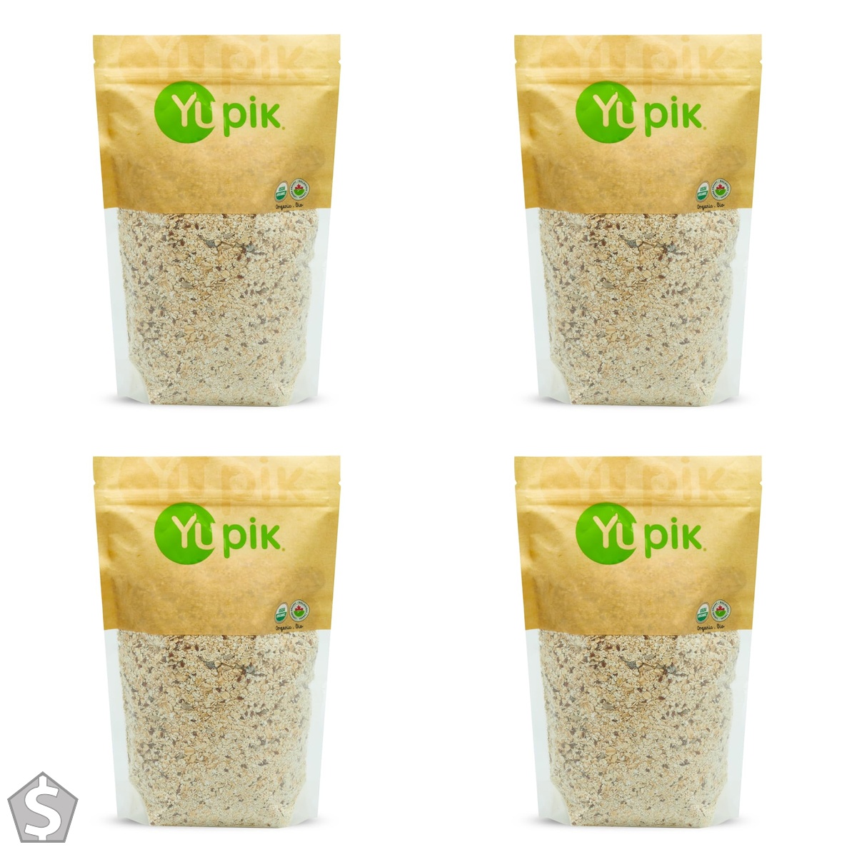 Yupik Organic Muesli Cereal, 1 kg, USDA Certified, Kosher, Vegan Blend of Oats, Dried Fruits, Seeds, & Nuts, Healthy Breakfast Blend 1 kg (Pack of 4)