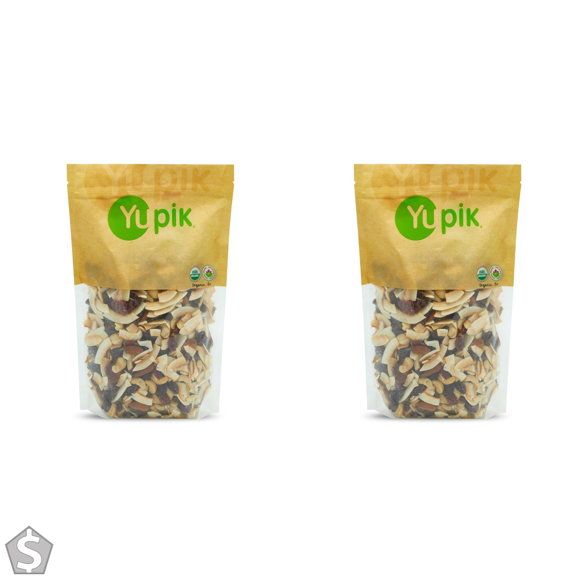 Yupik Organic Health Mix, 1kg, A Blend of Raisins, Cranberries, Coconuts, Cashews & Almonds, Kosher, Non-GMO, Gluten Free, Vegan (Pack of 2)