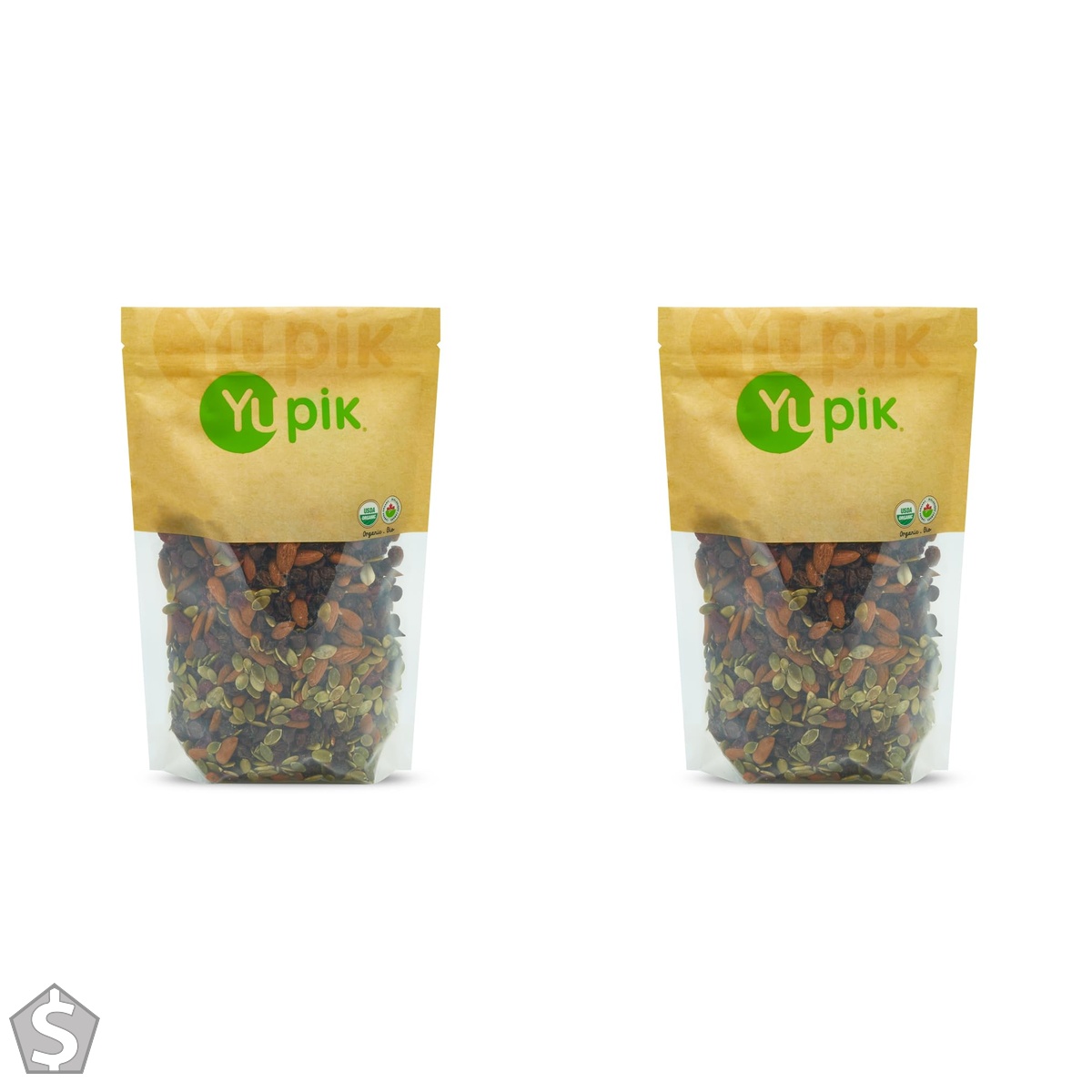 Yupik Organic Trek Mix, 1kg, A Blend of Pumpkin Seeds, Raisins, Almonds, Cranberries & Dark Chocolate, Kosher, Gluten Free, Vegan, Salt (Pack of 2)