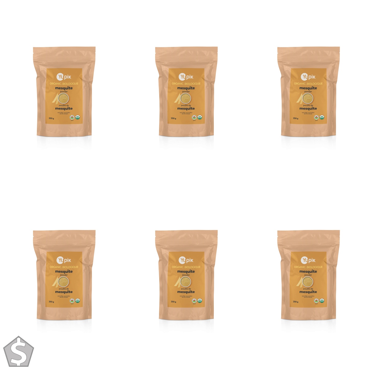 Yupik Organic Mesquite Powder 250g, USDA Certified, Non-GMO, Vegan, Gluten-Free, Natural Sweetener, Nutritious Superfood, High in (Pack of 6)