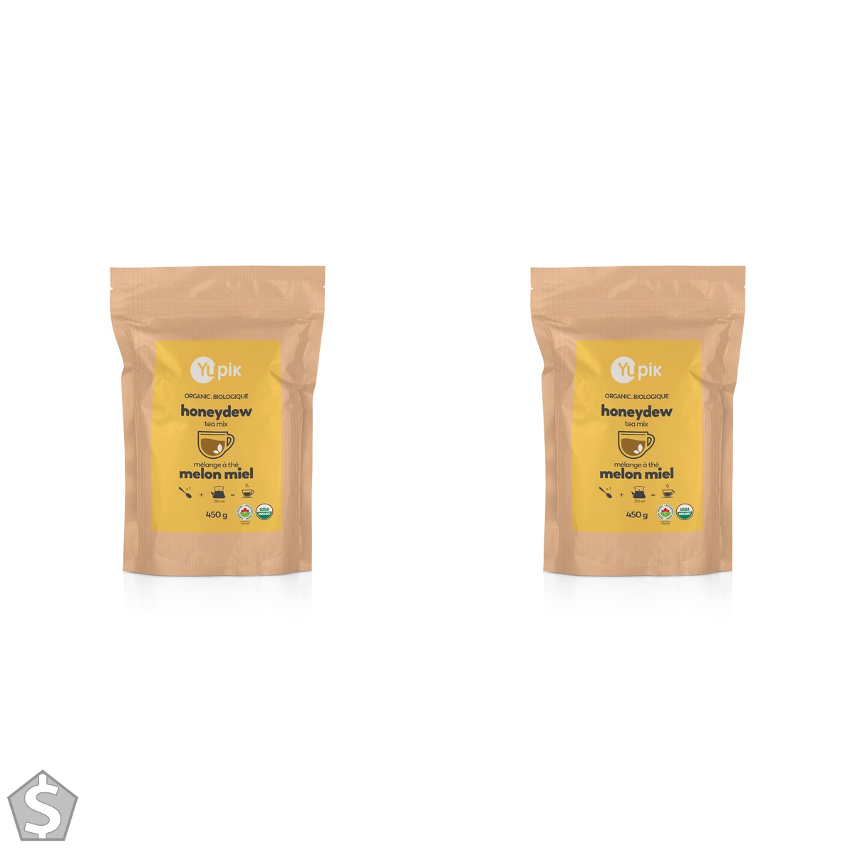 Yupik Organic Honeydew Tea Mix, 450 g, USDA Certified, Non-GMO, Gluten-Free, Aromatic Blend of Dried Fruits, Herbs, & White Tea Leaves (Pack of 2)