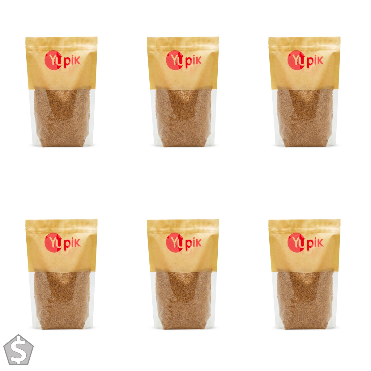 Yupik Golden Flax Seeds, 1 kg, GMO-Free, Kosher, Raw Natural Seeds, High in Fiber, Source of Omega-3, Plant-Based Protein, Gels Easily (Pack of 6)