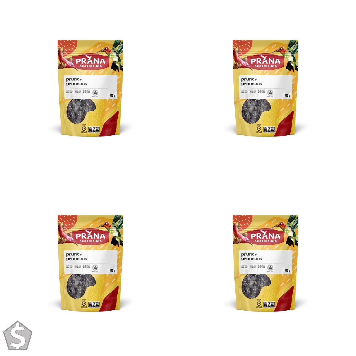 PRANA Organic Pitted Prunes, 250 gm 250 g (Pack of 4)
