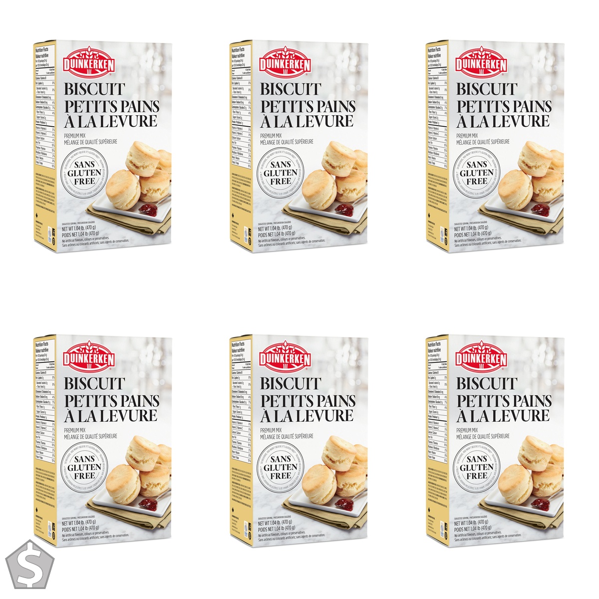 DUINKERKEN FOODS Gluten Free Biscuit Mix 470g (Pack of 6)