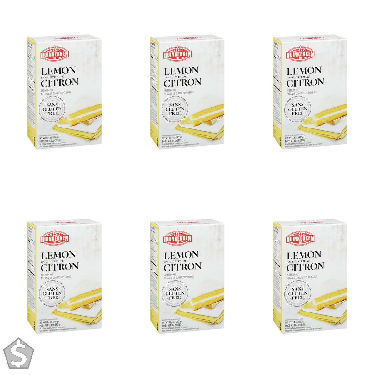 DUINKERKEN FOODS Gluten Free Lemon Cake Mix 380g (Pack of 6)