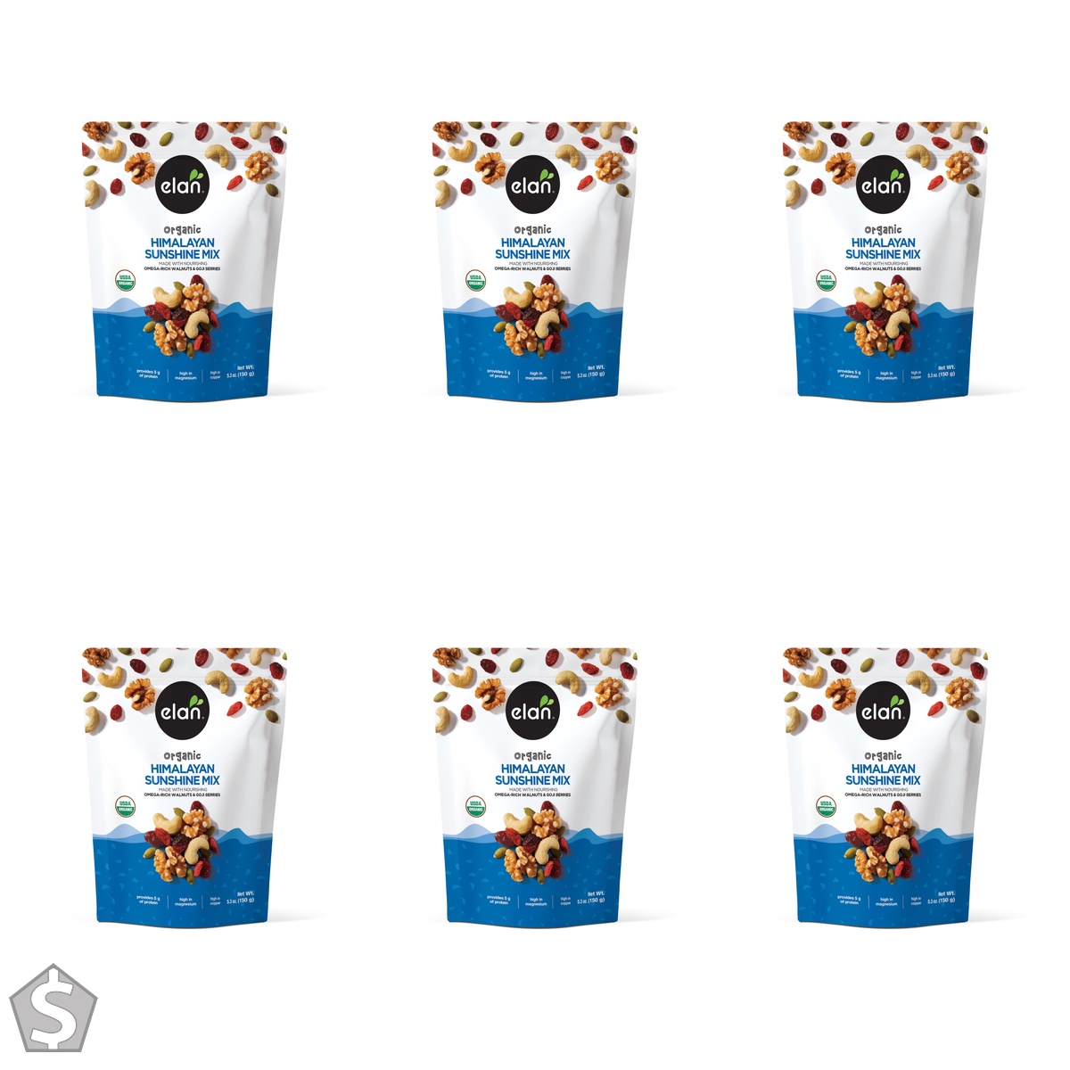 ELAN Organic Himalayan Sunshine Mix, Non-GMO, Vegan, Gluten-Free, Kosher, 150g (Pack of 6)