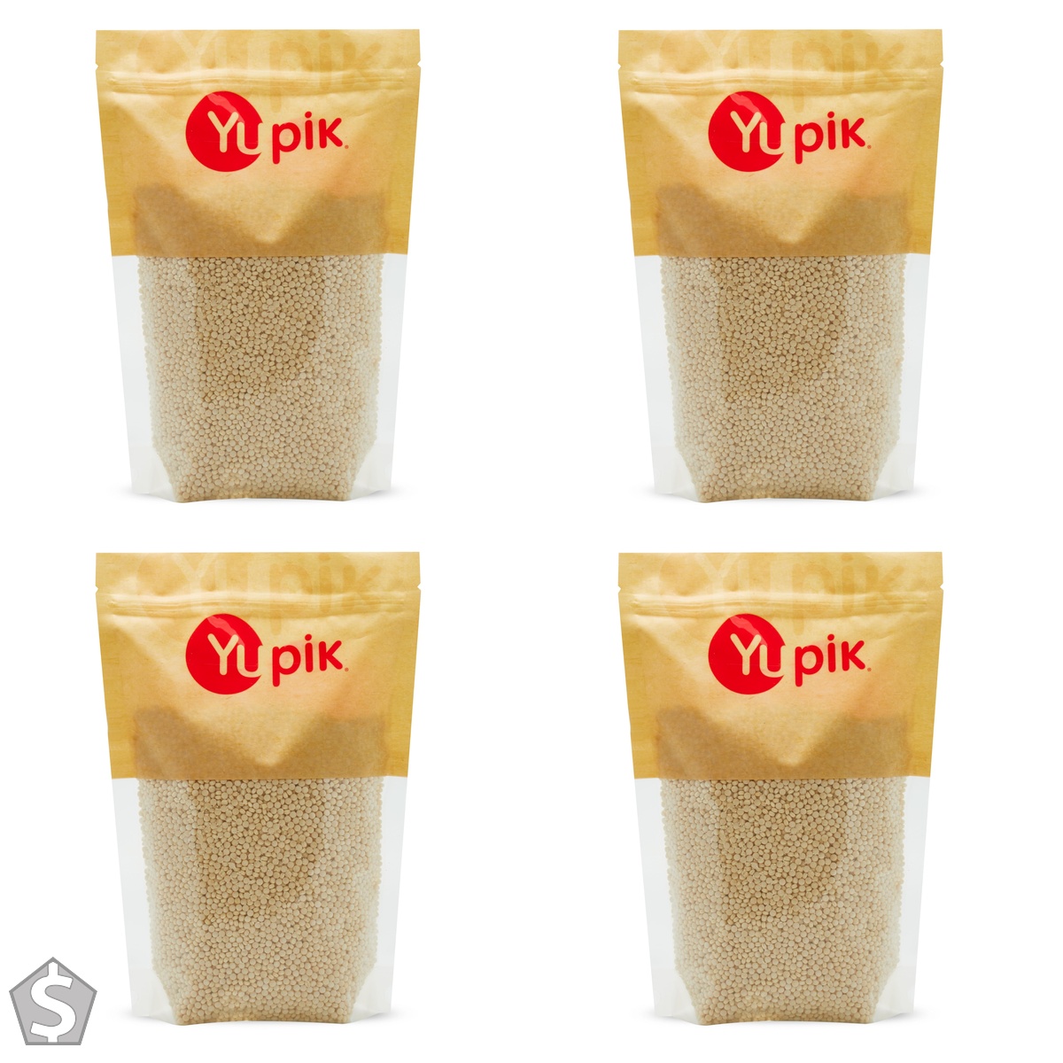 Yupik Toasted Pearl Couscous, 1 kg, Kosher, Vegan, Nutty & Tender, Low-Calorie, Cholesterol-Free, Perfect for Salads, Soups & Side Dishes (Pack of 4)