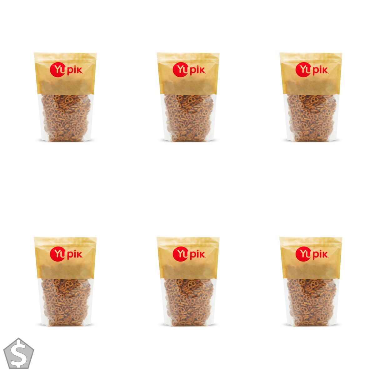 Yupik Salted Micro Mini Pretzels, 450 g, Vegan Crunchy Snack, Kosher, Low-Fat & Cholesterol-Free, Perfect for Snacking, Picnics & Baking (Pack of 6)