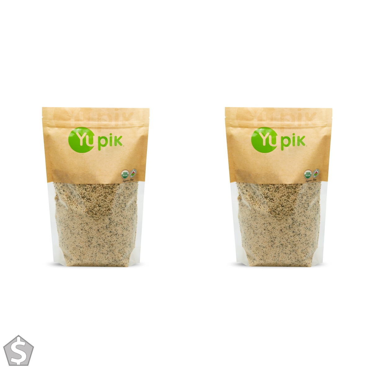 Yupik Organic Canadian Hulled Hemp Seeds, 1 kg, GMO-Free, Kosher, Gluten-Free, Vegan, Raw Seeds, Shelled Hemp Hearts, Source of Omega-3 & (Pack of 2)