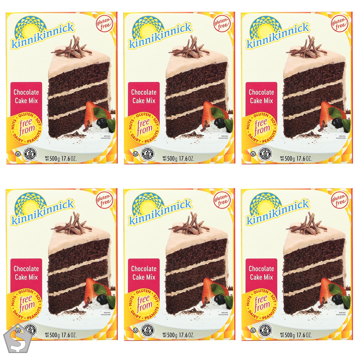 Kinnikinnick Gluten Free Chocolate Cake Baking Mix (1 gr) 500 g (Pack of 6)