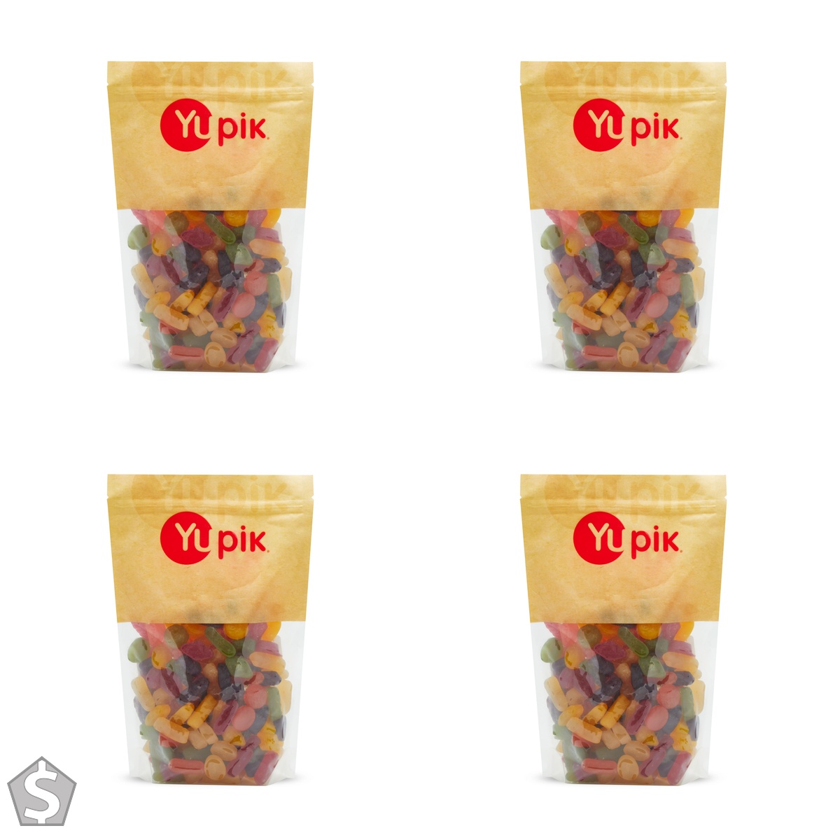 Yupik Wine Gums, 1 kg, Natural Colors & Flavors, Chewy Gummies, Classic Treat, Sweet Candy, Delicious Snack, Ideal for Gifting, Holidays (Pack of 4)