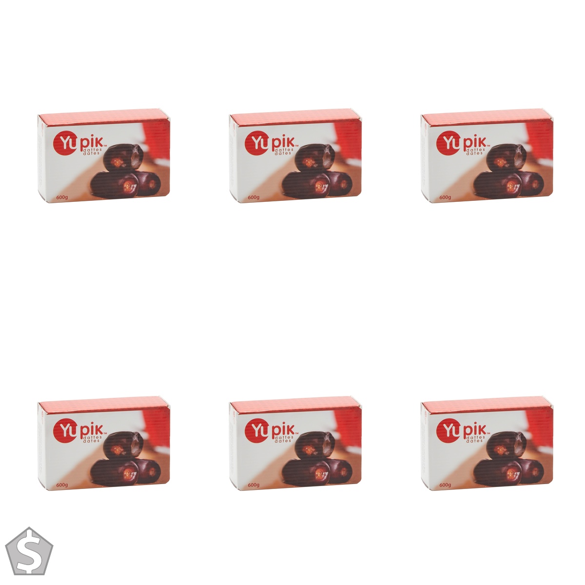 Yupik Bam Premium Dates, 600 g, Dried Fruit, Kosher, Soft & Sweet with Creamy Texture, High in Fiber, Source of Iron & Potassium, Perfect (Pack of 6)