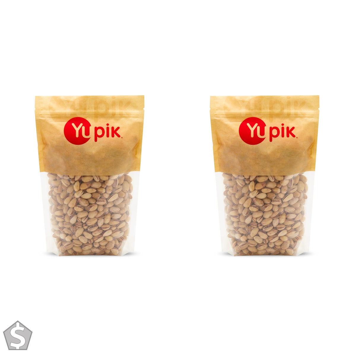 Yupik Dry Roasted Salted Pistachios, In Shell, 1 kg, Gluten-Free, Kosher, Crunchy Nuts, Lightly Salted, Oil-Free, Source of Fiber & Iron (Pack of 2)