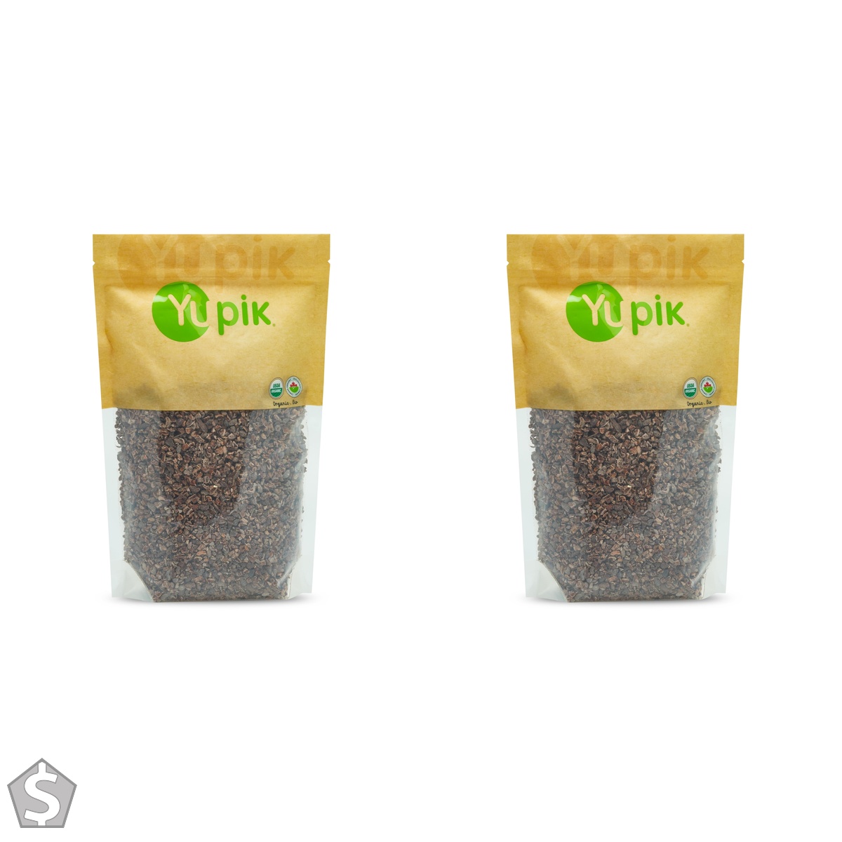 Yupik Organic Raw Cacao Nibs, 1 kg, Gluten-Free, Kosher, GMO-Free, Vegan, No Sugar Added, No Additives, Made from Raw Cacao, Crunchy (Pack of 2)