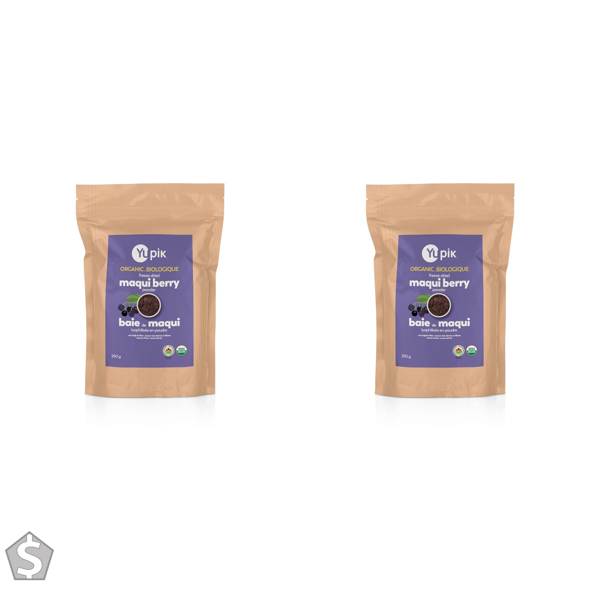 Yupik Organic Maqui Powder Superfood 250g, USDA Certified, Non-GMO, Vegan, Gluten-Free, Kosher, Raw, Rich in Fiber & Vitamin C (Pack of 2)