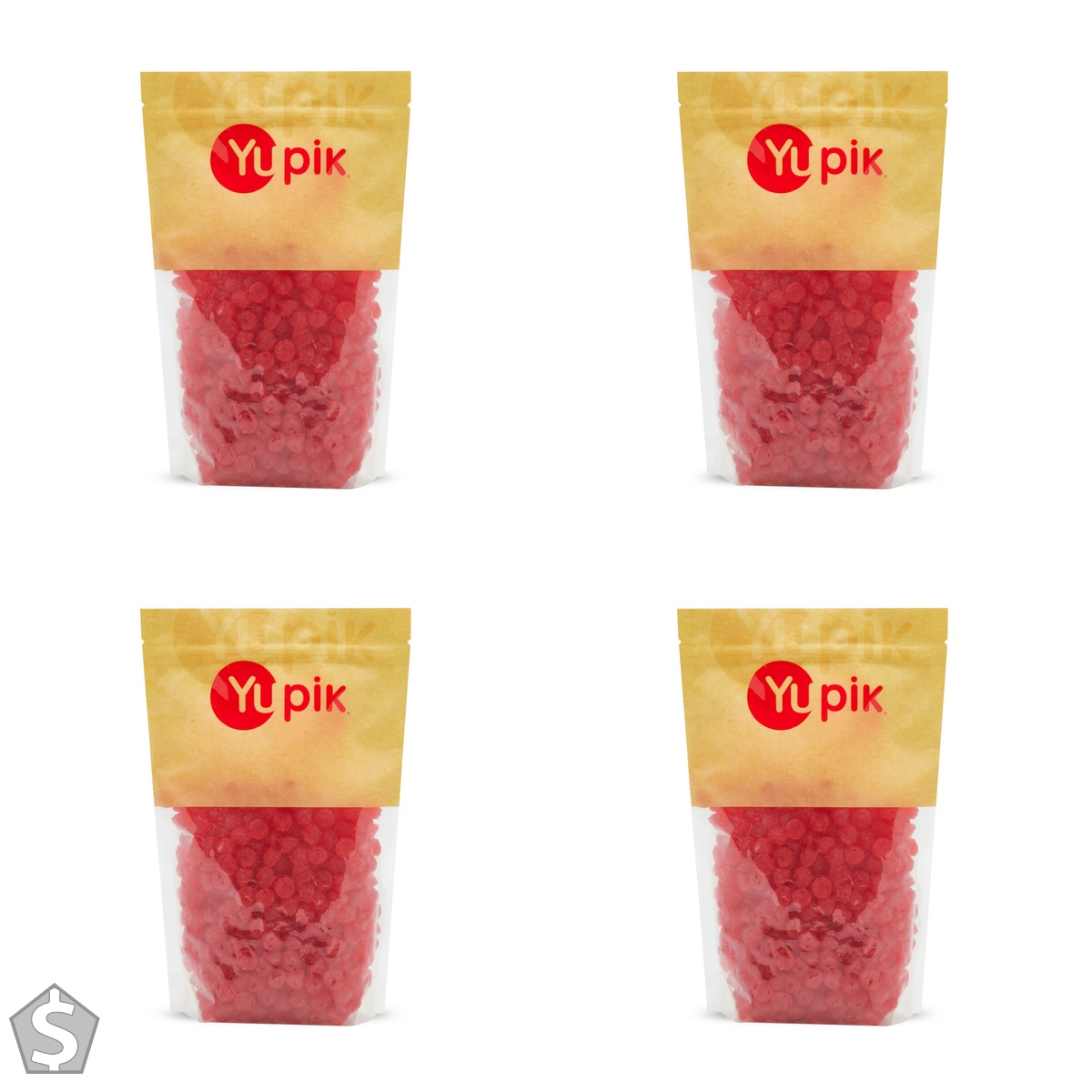 Yupik Mini Red Jelly Berries, 1 kg, Berry-Shaped Candies, Raspberry Flavor, Chewy Gummies, Fun Treat, Sweet Candy, Delicious Snack, Ideal (Pack of 4)