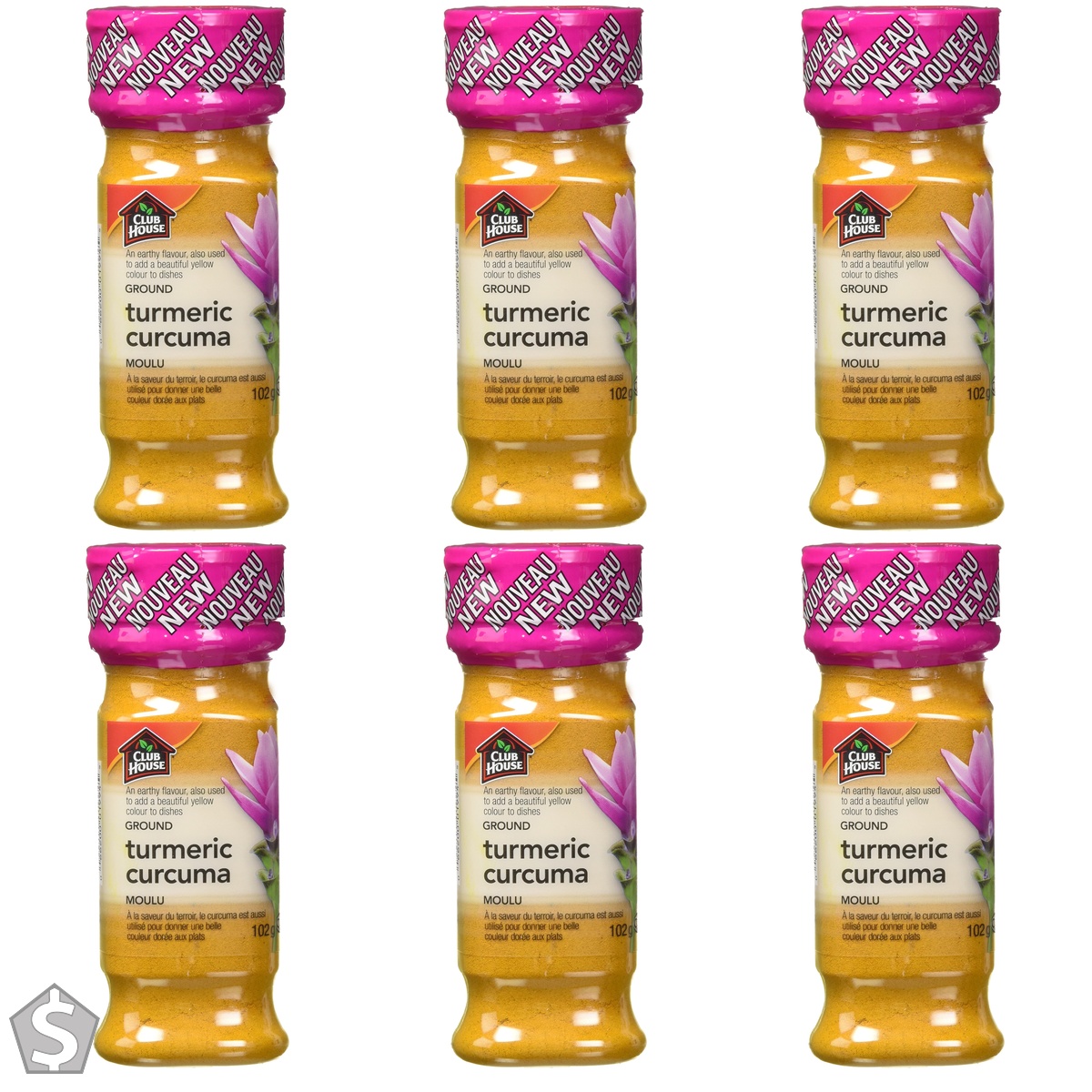 Club House, Quality Natural Herbs & Spices, Ground Turmeric, 102g (Pack of 6)